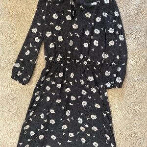 J Crew midi dress 
Black floral
Size m